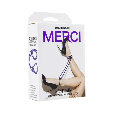 Merci Restrain 6mm Hemp Wrist or Ankle Cuffs in Violet