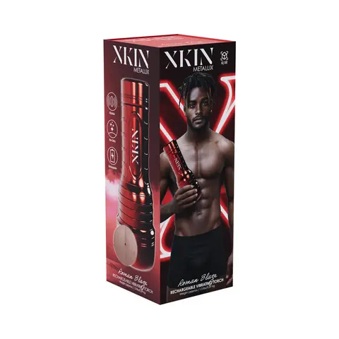 XKIN Roman Blaze Ass Torch Vibrating Masturbator Metallic Red