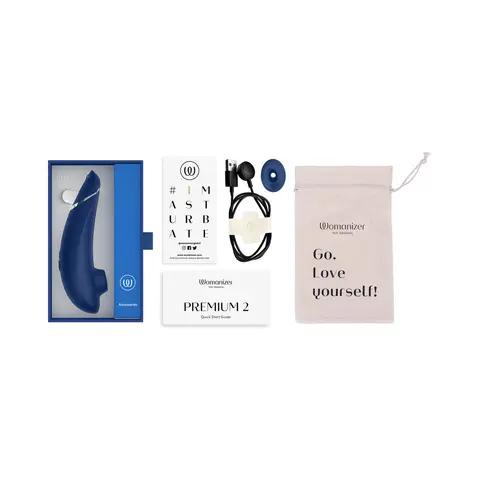 Womanizer Premium 2 Rechargeable Silicone Luxurious Pleasure Air Clitoral Stimulator