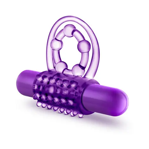 Play with Me The Player Vibrating Double Strap Cockring Purple