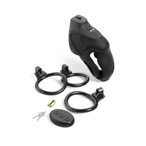 Fantasy C-Ringz ControlCore Elite Remote Vibrating & Electro-Stim Cock Blocker Black
