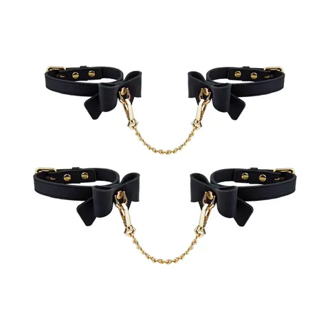 Temptasia Ardor Wrist & Ankle Restraints Black with Bow