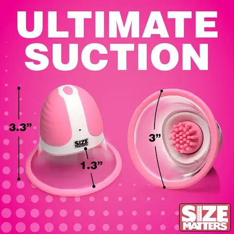 Size Matters 10X Rotating Silicone Nipple Suckers with 4 Attachments in Pink