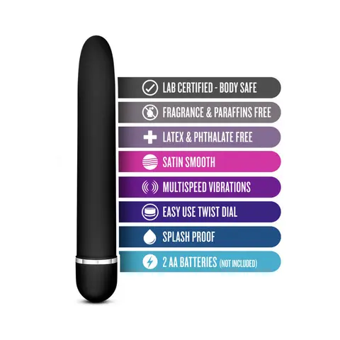 Rose Luxuriate Classic Slimline Vibrator in Black