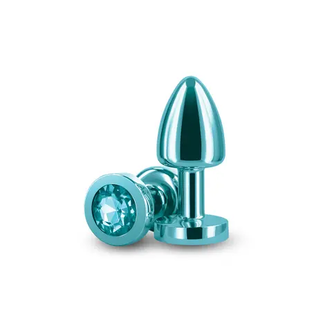Rear Assets Petite Metal Anal Plug in Teal