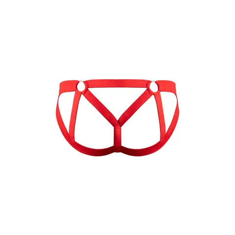 Male Power Mesh 2.0 Strappy Ring Jock Red L/XL