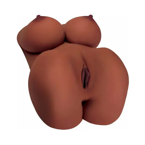 PDX Plus EZ Bang Torso Dual Entry Masturbator in Brown