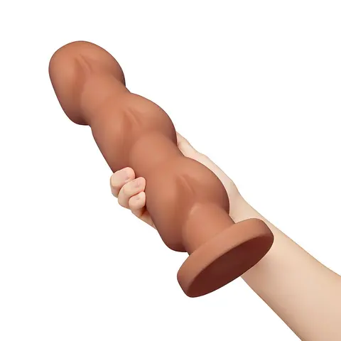 b-Vibe Headz 10.5 in. Multi-Bulb Dildo with Flared Base