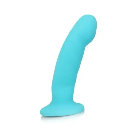 Luxe Cici 6.5 in. Curved Silicone Dildo in Blue