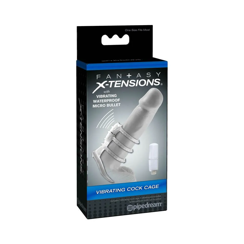 Fantasy X-tensions Vibrating Cock Cage Clear