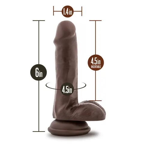 Dr. Skin Silicone Dr. Daniel 6.5 in. Posable Dildo with Balls in Brown