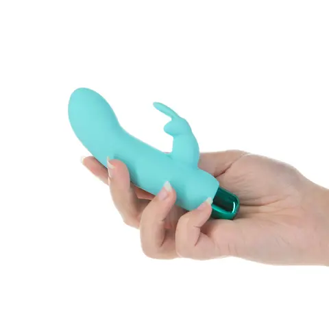 Powerbullet Alice's Bunny Rechargeable Bullet Vibrator with Silicone Rabbit Sleeve in Teal