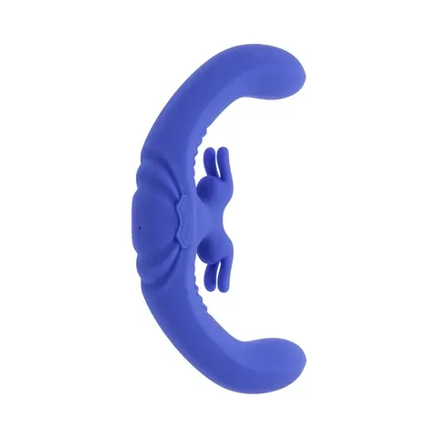 Evolved Lovebirds Rechargeable Silicone Remote-Controlled Dual-Ended Vibrator Blue