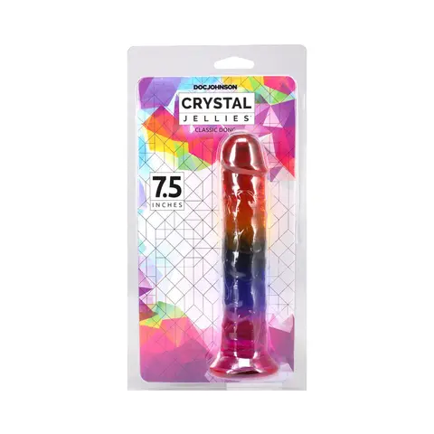 Crystal Jellies 7.5 in. Dong in Rainbow