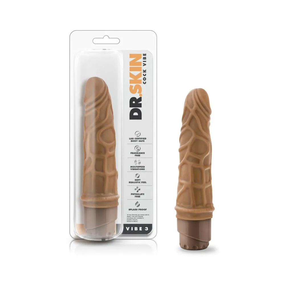 Dr. Skin Cock Vibe 3 Realistic 7.25 in. Vibrating Dildo Tan