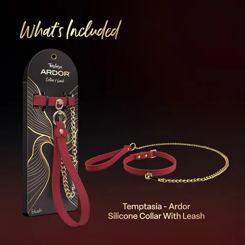 Temptasia Ardor Collar & Leash in Red
