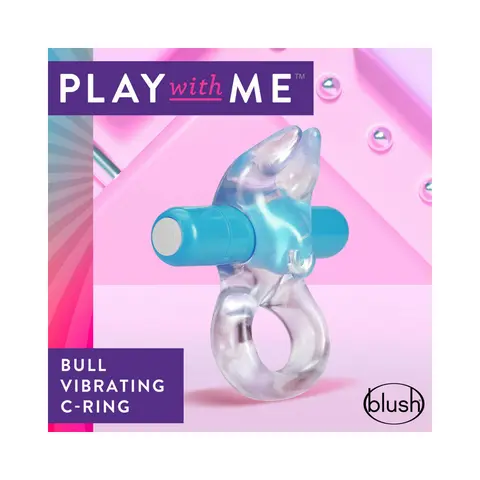Play with Me Bull Vibrating C-Ring in Blue