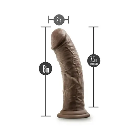 Dr. Skin Glide Realistic 8 in. Self-Lubricating Dildo in Brown