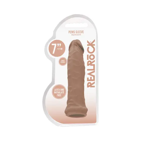RealRock Realistic 6 in. Penis Sleeve Extender in Tan