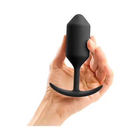 b-Vibe Snug Plug 3 Weighted Silicone Anal Plug in Black
