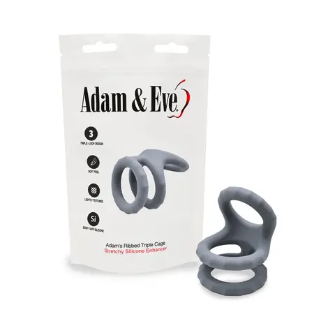 Adam & Eve Adam's Ridged Triple Cage (Bag Packaging)