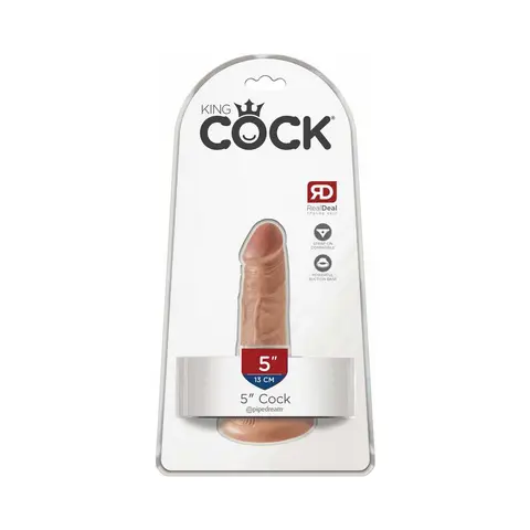 King Cock 5 in. Cock Realistic Dildo With Suction Cup Tan