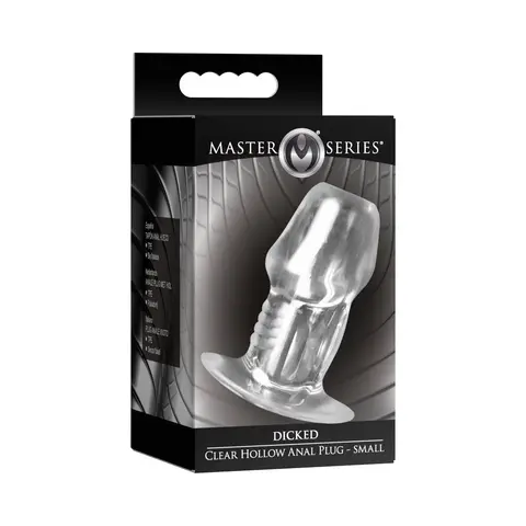 Master Series Dicked Clear Hollow Anal Plug Small