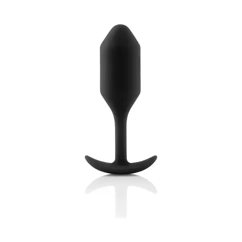 b-Vibe Snug Plug 2 Weighted Silicone Anal Plug in Black