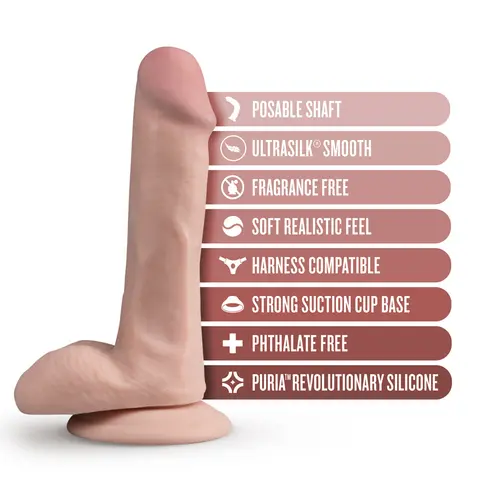 Dr. Skin Silicone Dr. Daniel 6.5 in. Posable Dildo with Balls in Beige