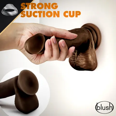 Dr. Skin Glide Realistic 7 in. Self-Lubricating Dildo with Balls in Brown
