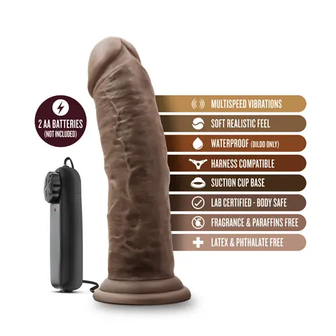 Dr. Skin Dr. Joe Realistic 8 in. Vibrating Dildo in Brown