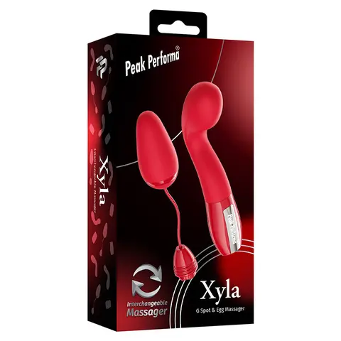 Peak Performa Xyla G-Spot & Egg Interchangeable Massager in Red