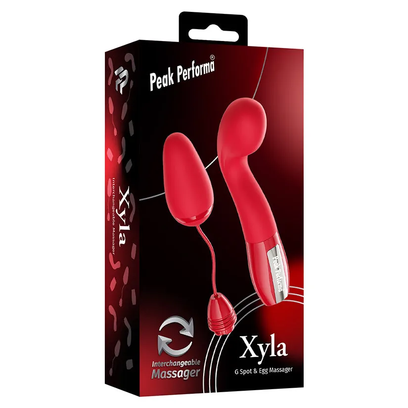 Peak Performa Xyla G-Spot & Egg Interchangeable Massager in Red