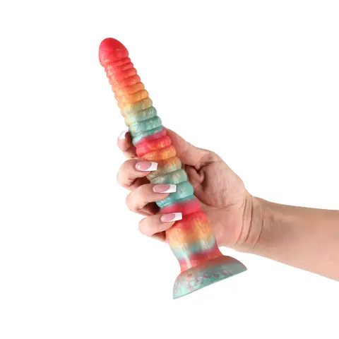 Colours Stacked 9 in. Dildo Red/Gold