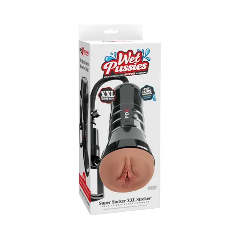 PDX Extreme Wet Pussies Super Sucker XXL Stroker in Brown