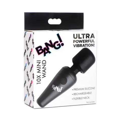 BANG! 10X Vibrating Mini Silicone Wand in Black