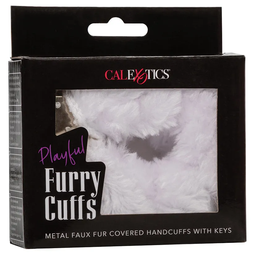 Playful Furry Cuffs in White