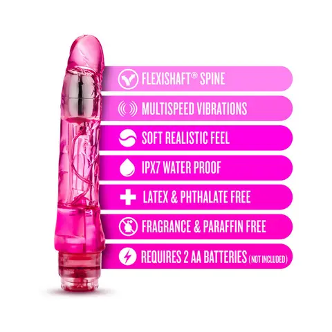 Naturally Yours Mambo Vibe Realistic 9 in. Vibrating Dildo in Pink