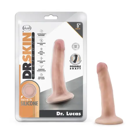 Dr. Skin Silicone Dr. Lucas 5.5 in. Posable Dildo in Beige