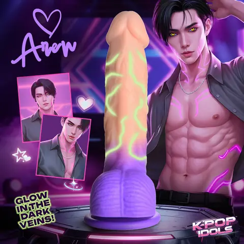 K-Pop Idols Aren Silicone Dildo with Balls