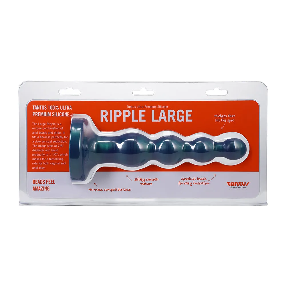 Tantus Ripple Large 8 in. Anal Beads Dildo Medium-Firm Malachite