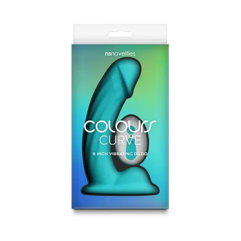 Colours Curve Vibrating 6 in. Dildo in Teal