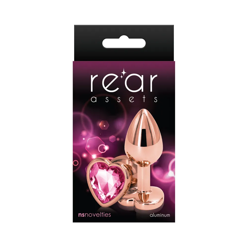 Rear Assets Rose Gold Heart Plug Small in Pink
