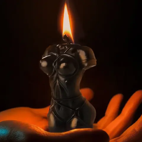 Master Series Bound Goddess Drip Candle in Black