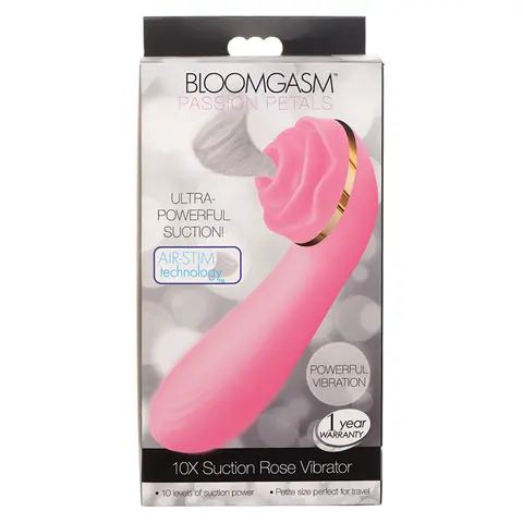 Bloomgasm Passion Petals 10X Silicone Suction Rose Vibrator in Pink