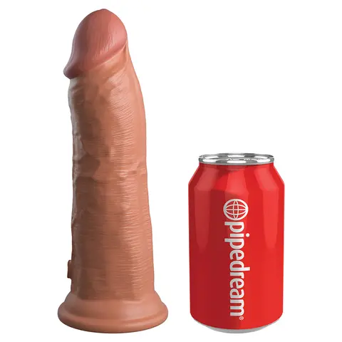 King Cock Elite 8 in. Vibrating Realistic Dildo With Suction Cup in Tan