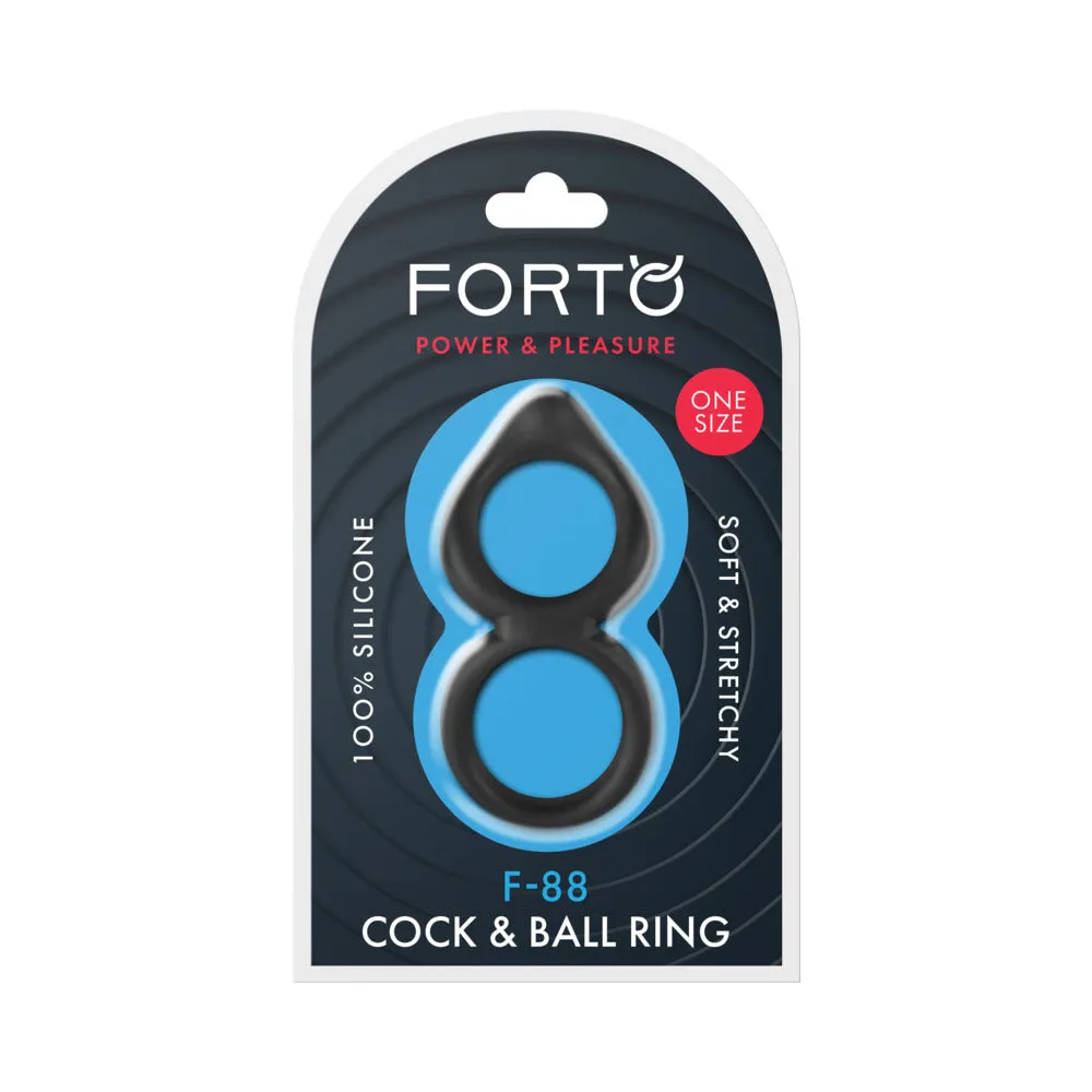 Forto F-88 Liquid Silicone Cock & Ball Ring in Black