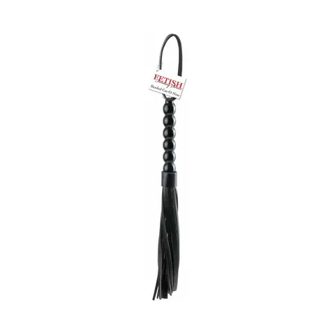 Fetish Fantasy Series Beaded Cat-o-Nine Tails Flogger Black