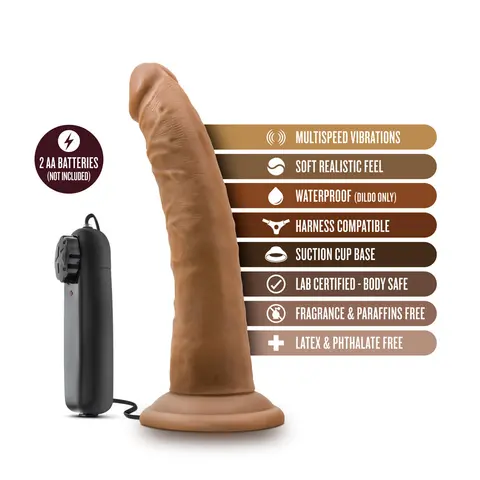 Dr. Skin Dr. Dave Realistic 7 in. Vibrating Dildo in Tan