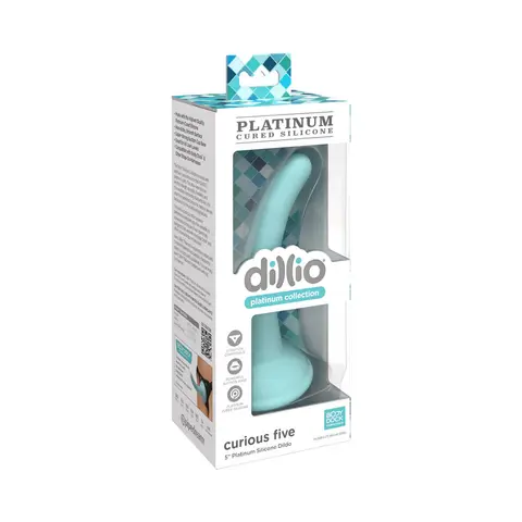 Dillio Platinum Collection Curious Five 5 in. Silicone Dildo in Teal